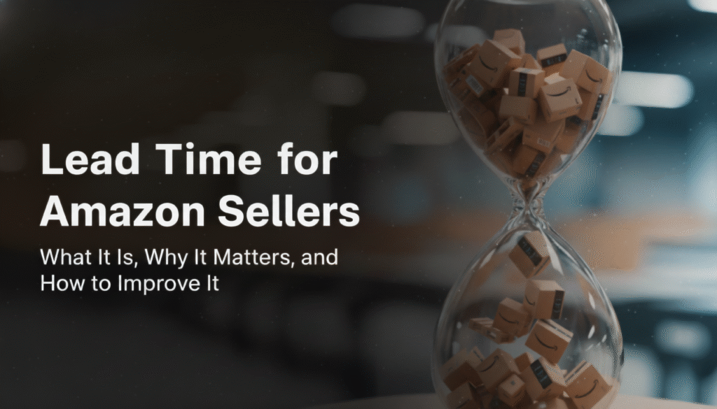 Amazon lead time breakdown showing production, shipping, customs, and FBA check-in stages.