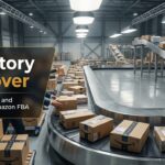 Amazon FBA inventory turnover illustrated by luggage carousel loaded with shipping boxes